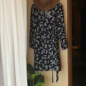 Gap floral wrap dress